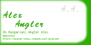 alex angler business card